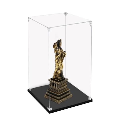 Acryl Vitrine Staubdichte Transparente Acrylbox, Hohe Acrylvitrine für Sammlerstücke, Stapelbare Vitrine, Selbstaufbauende Acrylvitrine(25x25x55cm(10"x10"x22")) von Vibeo