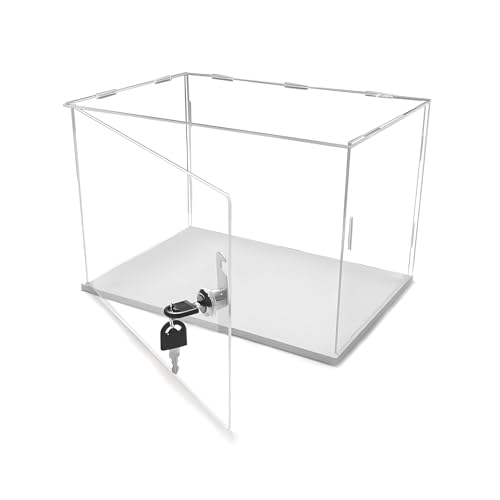 Acryl Vitrine Verschließbarer Acryl-Aufbewahrungskoffer mit Tür, 15, 20, 25, 30, 35, 40, 45 cm Große Vitrine, Klare Acrylbox für Minifiguren/Trophäen/Puppen(30x30x30cm(12"x12"x12")) von Vibeo