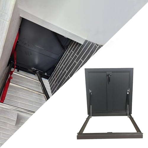 Vibeo Dachfenster Aluminium-Dachbodenlukendeckel mit Griff, Kellertürdeckel für den Außenbereich, Maßgefertigte Sicherheitsdachluke, Wetterfeste Quadratische Metallkappe(24x24in/61x61cm) von Vibeo