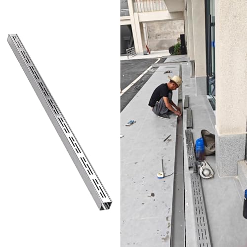 Vibeo Entwässerungsrinne 3,5x3 4x4 5x3 5x5 6x4 7x5 8x4 10x5 15x5 cm Französischer Rinnenablauf, 304 Edelstahl-Grabenablaufsystem für Den Hof, Lineare Entwässerungsrinne(W5cmxH5cm(2"x2")) von Vibeo