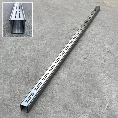 Vibeo Entwässerungsrinne Schmaler Rinnenablauf aus Edelstahl 304, Lineare Regenrinnensiebe für Hof, Garten, Hof, Terrasse, Grabenentwässerung mit Abnehmbarem Gitter(W3.5cmxH3cm(1 3/8" x1 1/8")) von Vibeo