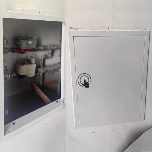 Vibeo Revisionsklappe Klicköffnung für Sanitär-/Elektrozugangstür, Kleine Metall-Revisionsklappe aus Trockenbau, Weiße Dachboden-Revisionsklappe für Die Decke(10x10in(25.4x25.4cm)) von Vibeo