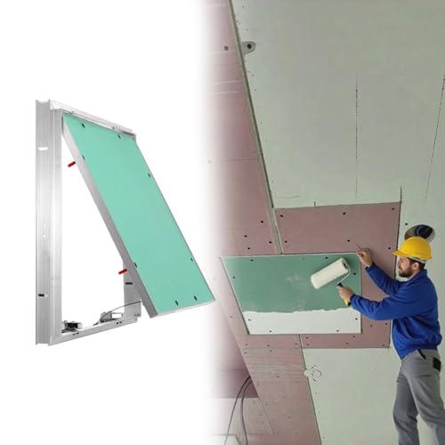 Vibeo Revisionsklappe Versteckte, Lackierbare Deckenzugangsklappe, Dachbodentür mit Druckknopf zum Öffnen, Trockenbau-Revisionsdeckel für Sanitärinstallationen(21x21in(525x525mm)) von Vibeo