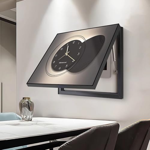 Vibeo Stromkasten verkleidung Große Schalttafelabdeckung mit Uhr, Dekorative Wand-Sicherungskastenverkleidung, Moderne Verteilerverkleidung für Wohnzimmer, Büro(Style F,28x20in/70x50cm) von Vibeo