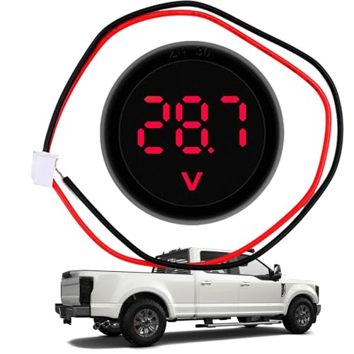 Batteriespannungsmesser - Digitaler Spannungsmesser, LED Digital Voltmeter Autobatteriemonitor | DC4-100V Wasserdichtes Rundes Panel - Kfz-Spannungsprüfer, Universell Für Auto, Motorrad, Batteriespannungsmesser - Digitaler Spannungsmesser, LED Digital Voltmeter Autobatteriemonitor | DC4-100V Wasserdichtes Rundes Panel - Kfz-Spannungsprüfer, Universell Für Auto, Motorrad, von Vibhgtf