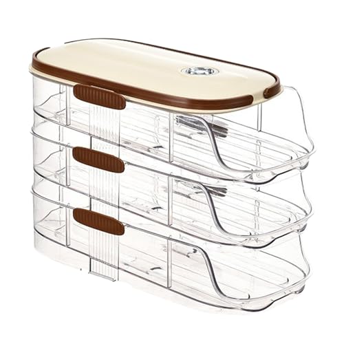 Eierhalter mit automatischem Scrollen, Eierspender für den Kühlschrank, automatischer Kühlschrank-Spender mit 3-lagiger Verschiebung, Aufbewahrungsbox von Vibhgtf