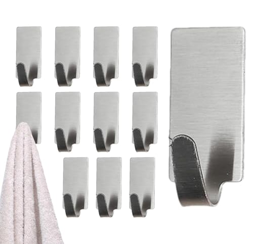 Klebehaken, Edelstahlhaken, 12 Stück Edelstahl Wandhaken für Badetuch - Ohne Stanzen Bademantelhaken Kleiderhaken für Kleidung, Äxte Klebehaken, Edelstahlhaken, 12 Stück Edelstahl Wandhaken für Badetuch - Ohne Stanzen Bademantelhaken Kleiderhaken für Kleidung, Äxte von Vibhgtf