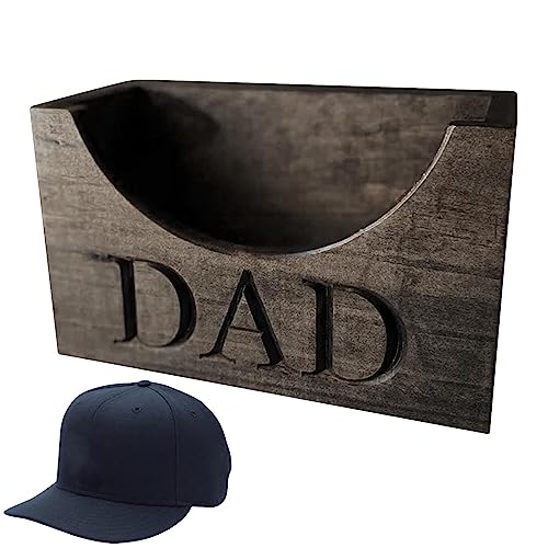 Papa Huthalter - Huthalter aus Holz, Hutständer aus Holz, rustikaler Baseballmützen-Organizer, rustikaler Hutständer aus Holz von Vibhgtf