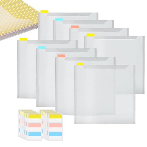 Scrapbook-Papier-Organizer – 30,5 x 30,5 cm transparenter Papierhalter, Scrapbook-Papierhalter, transparenter Karton-Aufbewahrungs-Organizer mit klebrigen Index-Tabs, für Kunst und Handwerk von Vibhgtf