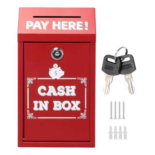 Spendenbox: Empfohlene Aufbewahrungsbox mit Verriegelung, sicherer Metall-Organizer mit Schlüsselschlitz | für Spenden im Freien für Innenstunden für Spenden mit Ce von Vibhgtf