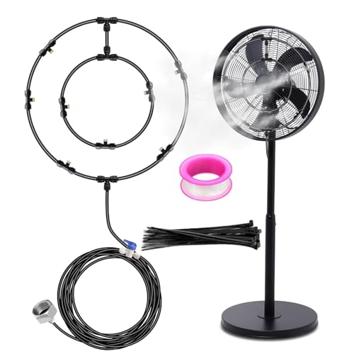 Verneblerventilator-Set – Verneblerkühlung für den Außenbereich – Verbessertes Vernebler-Set für Außenventilatoren – dauerhafte Kühlung, Terrassenventilatoren, AC Verneblerventilator-Set – Verneblerkühlung für den Außenbereich – Verbessertes Vernebler-Set für Außenventilatoren – dauerhafte Kühlung, Terrassenventilatoren, AC von Vibhgtf