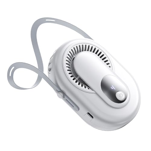Vibhgtf Hängender Nackenventilator – Nackenventilator | 5 kleine Hüftventilatoren mit 5 Geschwindigkeiten, LED-Anzeige, wiederaufladbares Reise-Kühlgerät für Mädchen und Frauen Vibhgtf Hängender Nackenventilator – Nackenventilator | 5 kleine Hüftventilatoren mit 5 Geschwindigkeiten, LED-Anzeige, wiederaufladbares Reise-Kühlgerät für Mädchen und Frauen von Vibhgtf