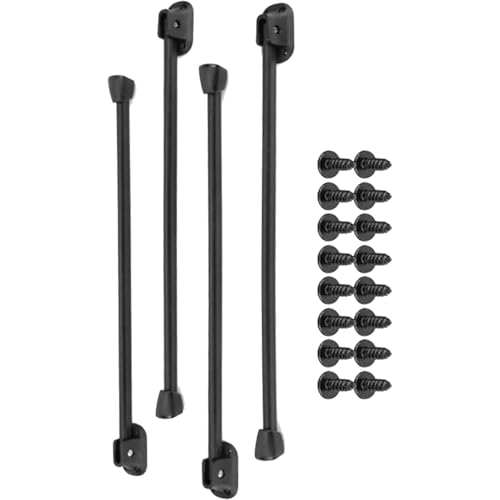 Vibhgtf Metall-Tischbeine – 4 robuste Metall-Tischbeine mit Kratzschutz – Klappbare Tischbeine – inkl. Befestigungsschrauben, Schwarze klappbare Möbelbeine für Zuhause von Vibhgtf