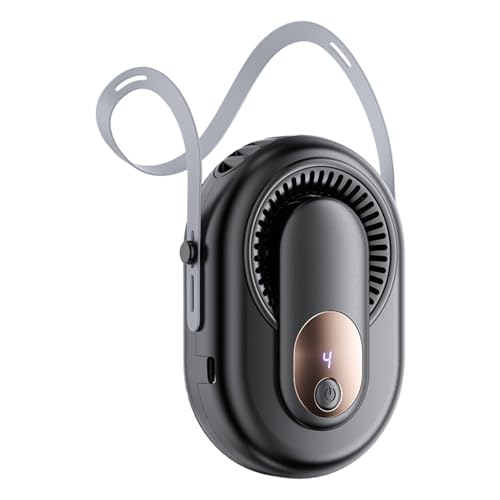Vibhgtf Nackenventilator – Kleine, tragbare Ventilatoren mit 5 Geschwindigkeiten | LED-Anzeige, wiederaufladbares Reise-Kühlgerät für Mädchen, Frauen und Männer von Vibhgtf