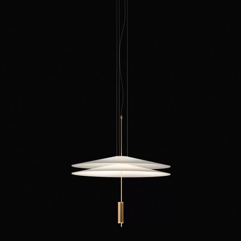 Vibia Flamingo Led Pendelleuchte Hängeleuchte Deckenlampe Lampe 2 Schirme Gold B-Ware von Vibia