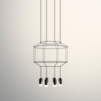 Vibia Wireflow LED Pendelleuchte, 8-flg. 120 x 120 cm, schwarz von Vibia