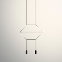 Vibia Wireflow LED Pendelleuchte, linear 2-flg., schwarz von Vibia