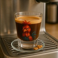 Angry Rooster Espresso Glass Cup - Funny Coffee Shot For Lovers Unique Barista Gift Kitchen Glassware von Viblora