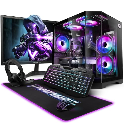 Vibox II-322 Gaming PC Set Komplett • Monitor 23 Zoll • Intel Core i5 10400F 4,3GHz • Nvidia RTX 5060 8GB • 16GB RAM • 1TB NVMe SSD • Windows 11 • WLAN von Vibox