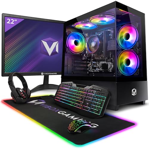 Vibox VI-80 Gaming PC Set Komplett • Monitor 22 Zoll • AMD Ryzen 3 3200G 4,0GHz • Radeon Vega 8 • 16GB RAM • 2TB HDD • 240GB SSD • Windows 11 • WLAN von Vibox