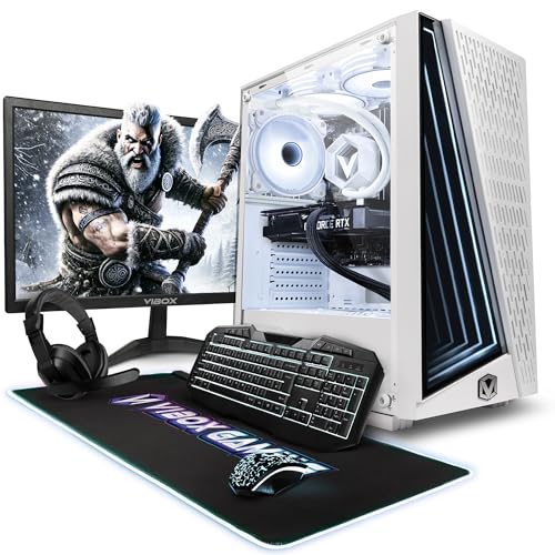 Vibox VIII-520 Gaming PC Set Komplett • Monitor 23 Zoll • Intel Core i9 12900KF 5,2GHz • Nvidia RTX 3050 6GB • 16GB RAM • 1TB NVMe SSD • Windows 11 • WLAN von Vibox