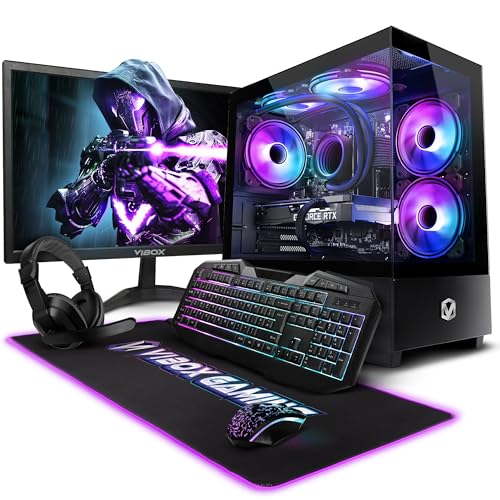 Vibox VIII-526 Gaming PC Set Komplett • Monitor 23 Zoll • Intel Core i9 12900KF 5,2GHz • Nvidia RTX 3050 6GB • 16GB RAM • 1TB NVMe SSD • Windows 11 • WLAN von Vibox