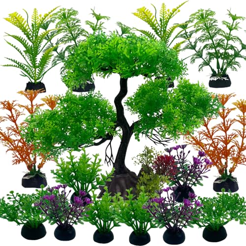 Vibury Aquarium Wasserpflanzen Baumpflanzen, 16 Stück Kunststoff Pflanzen Aquariumpflanze für Fisch Tank Ornament Dekoration Vibury Aquarium Wasserpflanzen Baumpflanzen, 16 Stück Kunststoff Pflanzen Aquariumpflanze für Fisch Tank Ornament Dekoration von Vibury