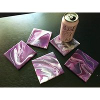 Lila Geode Untersetzer | 6 Stück Fliesen Set Original Fluid Acryl Lila Geode Untersetzer | 6 Stück Fliesen Set Original Fluid Acryl von VicAcrilFlo