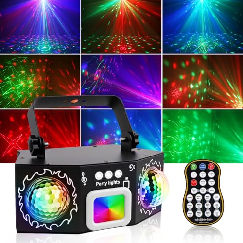 Vicalo Discolicht Partylicht mit Dual Disco Bällen – RGB Sound-aktivierte Partylichter, Stroboskop Effekt Licht für DJ, KTV, Club, Weihnachtsfeier von Vicalo