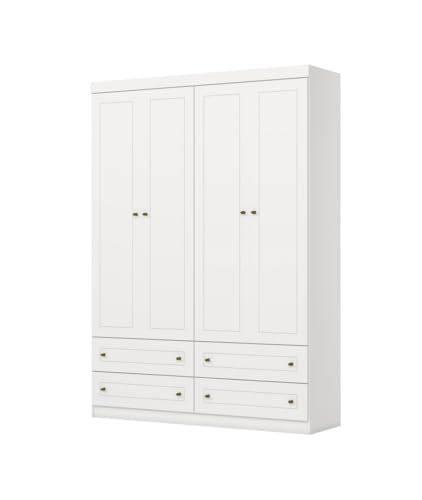 Vicawu DOPPELKINDERKLEIDERSCHRANK TILIUM, Weiss, 158,5 x 46,5 x 220,5 cm, Doppelkinderkleiderschrank 158,5 x 46,5 x 220,5 cm von Vicawu