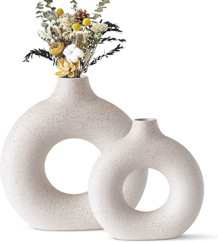 Vicbuy Dekovase (2 St), Keramik Vase, Vasen matt, Pampasgras-Vase, L+M von Vicbuy
