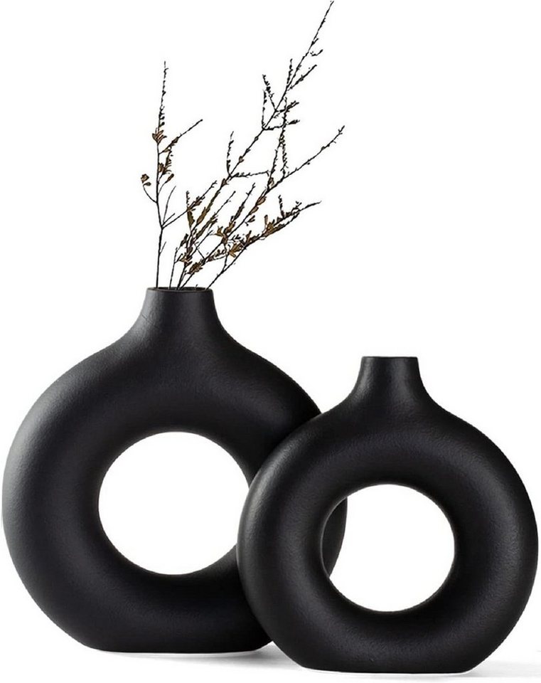 Vicbuy Dekovase (2 St), Keramik Vase, Vasen matt, Pampasgras-Vase, L+M von Vicbuy