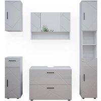 Vicco - Badmöbel-Set Irma, Weiß Hochglanz, 5 Teile von Vicco