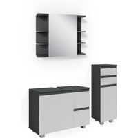 Vicco - Badmöbel-Set J-Shape, Anthrazit, 3 Teile, mit Midischrank Vicco - Badmöbel-Set J-Shape, Anthrazit, 3 Teile, mit Midischrank von Vicco