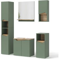 Vicco - Badmöbel-Set Marelle, Grün/Artisan, 5 Teile von Vicco