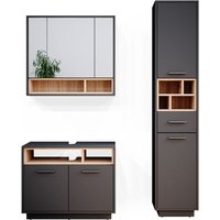 Vicco - Badmöbel-Set Beatrice, Anthrazit, 3 Teile, mit Hochschrank Vicco - Badmöbel-Set Beatrice, Anthrazit, 3 Teile, mit Hochschrank von Vicco