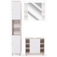 Vicco - Badmöbel-Set Fynn, Sonoma, 3 Teile, mit Hochschrank von Vicco