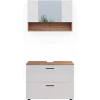 Vicco - Badmöbel-Set Irma, Weiß Hochglanz/Goldkraft Eiche, 2 Teile, Unterschrank 80 cm Vicco - Badmöbel-Set Irma, Weiß Hochglanz/Goldkraft Eiche, 2 Teile, Unterschrank 80 cm von Vicco