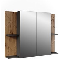 Badspiegelschrank Irma, Anthrazit/Artisan, 100 x 75 cm mit 2 Türen, Vicco Badspiegelschrank Irma, Anthrazit/Artisan, 100 x 75 cm mit 2 Türen, Vicco von Vicco