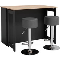 Bartisch-Set Dominic, Goldkraft Eiche/Anthrazit, 116 x 37 cm mit 2 Barhockern Vicco Bartisch-Set Dominic, Goldkraft Eiche/Anthrazit, 116 x 37 cm mit 2 Barhockern Vicco von Vicco