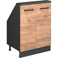 Dachschrägenschrank Rion, Anthrazit/Goldkraft Eiche, mit 2 Türen, Vicco von Vicco