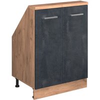 Dachschrägenschrank Rion, Schwarz Beton/Goldkraft Eiche, mit 2 Türen, Vicco Dachschrägenschrank Rion, Schwarz Beton/Goldkraft Eiche, mit 2 Türen, Vicco von Vicco