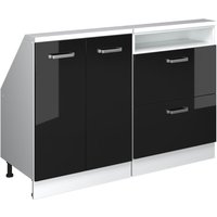 Dachschrägenschrank-Set Rion, Schwarz-Eiche Hochglanz/Weiß, 2er Set, Vicco von Vicco