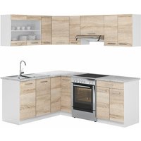 Vicco - Eckküche R-Line 207x167cm Weiß/Sonoma Modern von Vicco