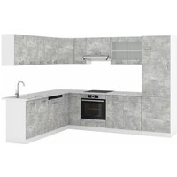 Vicco - Eckküche R-Line, Beton, 227 x 287 cm ohne Arbeitsplatte von Vicco