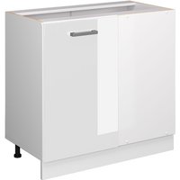 Eckschrank für Haushaltsgegenstände R-Line, Weiß Hochglanz, 86 cm mit Tür, mit Arbeitsplatte Vicco von Vicco