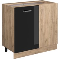 Vicco - Eckunterschrank R-Line, Schwarz Hochglanz, 86 cm ohne Arbeitsplatte von Vicco