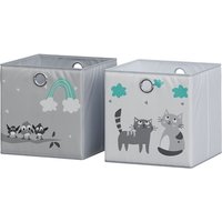 Vicco - Faltbox , Grau (Katzen & Vögel), 30 x 30 cm (Motiv Katzen & Vögel) von Vicco