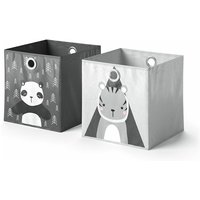 Vicco - Faltbox 30x30 , Dunkelgrau, 30 x 30 cm 2er Set von Vicco