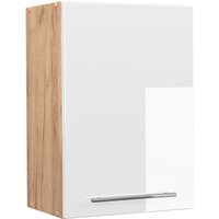 Hängeschrank Fame-Line 50 cm Eiche/Weiß Hochglanz modern Vicco von Vicco